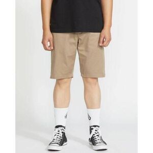 Volcom Size 33 Men's Frickin Modern Stretch Shorts Kahki Flat Front Chino Shorts